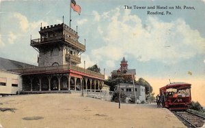 Tower and Hotel on Mt. Penn Reading, Pennsylvania PA  