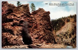 Colorado~Sphinx Head Rock~Tunnel 31~Denver & Salt Lake Train~Moffat Road~Vtg PC