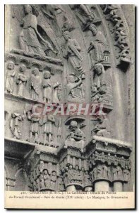 Old Postcard Chartres E and L The Cathedral Details of the Porch