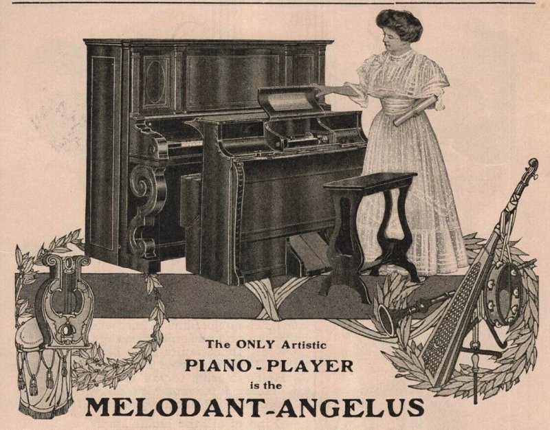 1907 Original Print Ad Piano-Player Heinz 57 Improved Tins 2P1-6 e et