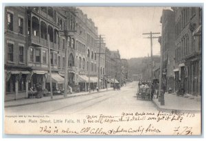 1906 Main Street Store Building Little Falls New York Vintage Antique Postcard 