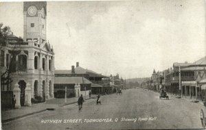 PC AUSTRALIA, TOOWOOMBA, SHOWING TOWN HALL, Vintage Postcard (b31419)