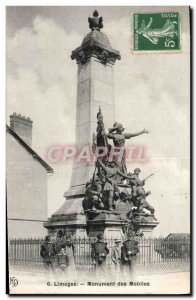 Old Postcard Limoges Monument Mobile Army