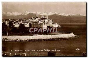 Postcard Old Antibes Old Town and La Chaine Des Alpes