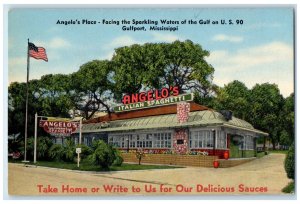 c1950's Angelo's Place Italian Spaghetti Gulfport Mississippi MS Postcard