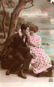 VINTAGE POSTCARD HAPPY MOMENTS ROMANTIC COUPLE c. 1925 CARD 4 OF SET