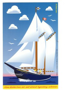 5 X 7 in, Schooner Bluenose II, Cows Set Sail, Halifax, NS Advertising Ice Cream