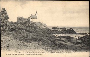 Ile de Brehat Brittany France Lighthouse Cotes du Nord c1910 Vintage Postcard