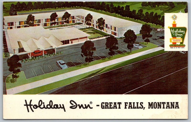 Great Falls Montana 1960s Postcard Holiday Inn Motel