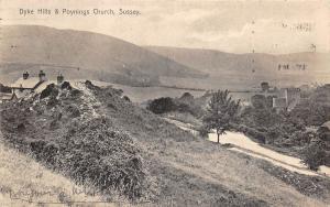 BR61663 dyke hills and poynings church sussex uk