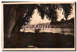 Old Postcard Tours Indre et Loire Banks of the Loire Cathedral and Stone Bridge