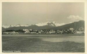 1930s Petersburg Alaska RPPC Photo Postcard Town View 1920