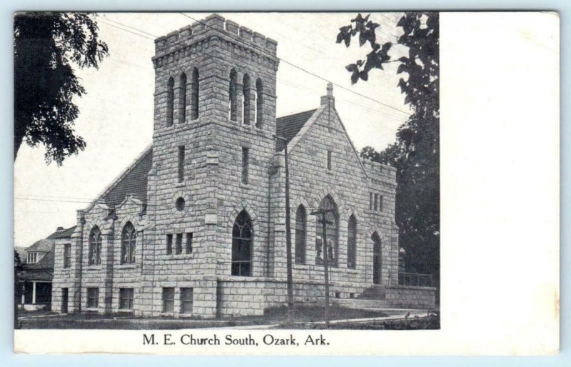 OZARK, Arkansas AR ~ M.E. CHURCH South ~ Franklin County ca 1910s Postcard