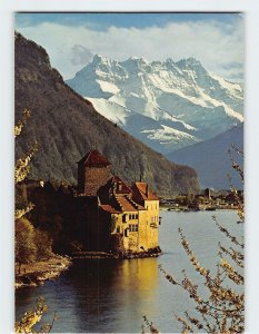 Postcard Chillon Castle, Veytaux, Switzerland
