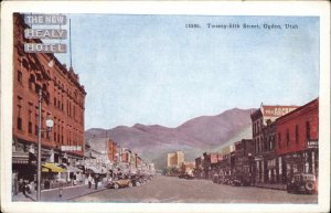 Ogden Utah UT Street Scene Hotel 1920s-30s Postcard