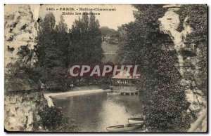 Old Postcard Paris Buttes Chaumont Between the rocks