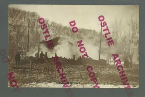 Lansing IOWA RPPC 1914 FIRE Disaster OPERA HOUSE nr Waukon Decorah New Albin