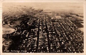 RPPC Real Photo Postcard -  Mentions Food Prices    Anchorage, Alaska  1945