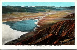 Vtg Death Valley California and the High Sierra CA Union Pacific System Postcard