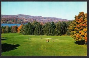 Lakeville CT Hotchkiss School Golf Course Lake Wononskopomac 1950s-60s Postcard