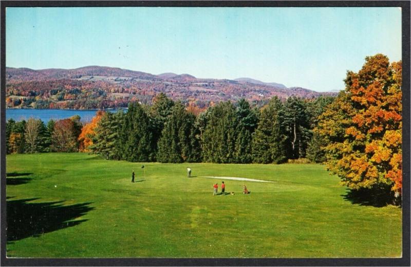 Lakeville CT Hotchkiss School Golf Course Lake Wononskopomac 1950s-60s Postcard