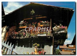 Modern Postcard Schweiz Switzerland Chalet in Murren Bernese Oberland