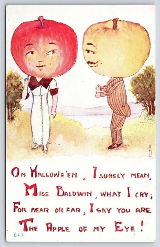 Halloween Fantasy Fruit Faces~Miss Baldwin~Anthropomoric Gent w/ Apple Head~AMC 