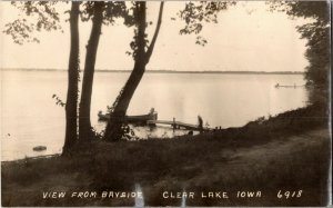 RPPC View from Bayside, Clear Lake IA Vintage Postcard A58