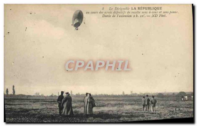 Old Postcard Jet Aviation Zeppelin Airship La Republique in the recipe withou...