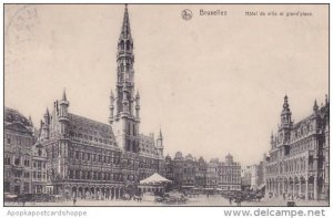 Belgium Brussells Bruxelles Hotel De Ville Et Grand Place 1914