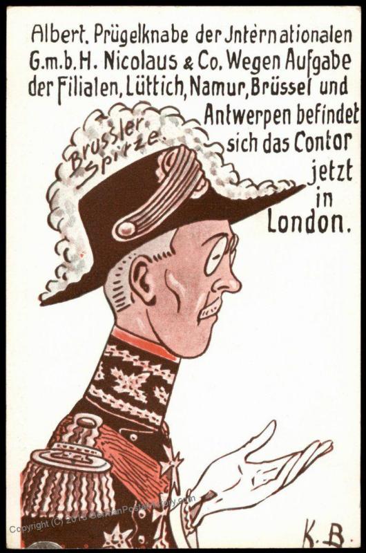 Germany WWI Anti British Prince Albert Preugelknabe Patriotic Card 81111