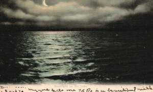 Vintage Postcard 1900'S Moonlight On The Lake H.L. Woehler Buffalo New York NY