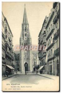 Postcard Old San Sebastian Iglesia del Buen Pastor