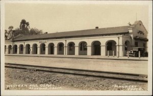 Oroville California Western Pacific RR Train Depot Station Real Photo Postcard