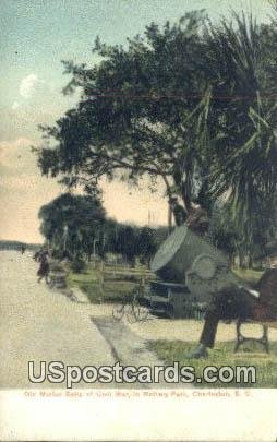 Old Mortar Relic of Civil War Battery Park - Charleston, South Carolina