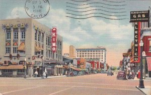 Postcard Central Avenue Looking East Albuquerque NM 1946