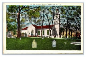 St John Church Richmond Virginia VA UNP WB Postcard W1