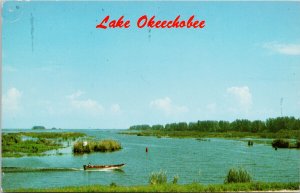 Lake Okeechobee Clewiston Florida FL Boat Vintage Postcard F97 *as is