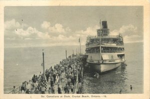 Crystal Beach Ontario Canada Str. Canadiana at dock Leslie  Postcard 24-7411