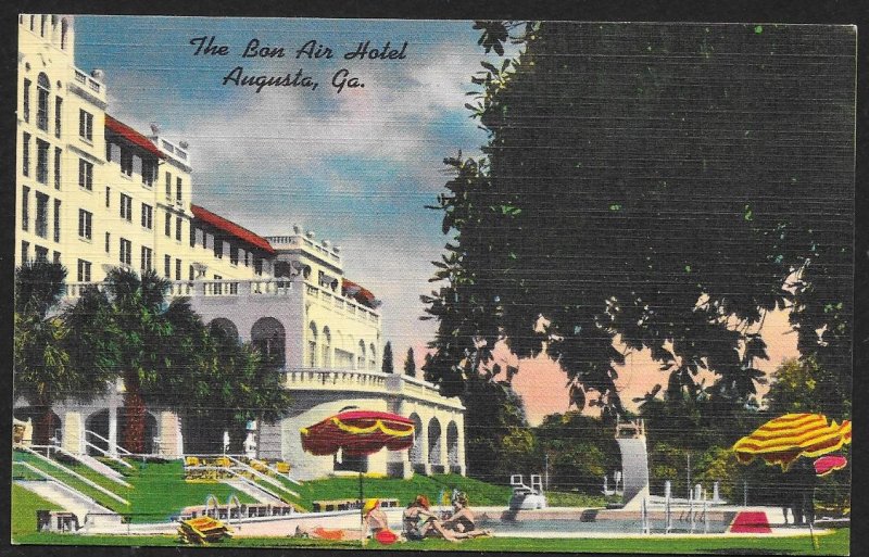 Bon Air Hotel & Pool Augusta Georgia Unused c1930s