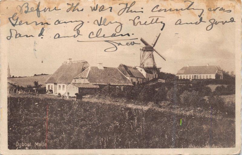 DYBBØL MØLLE DENMARK DANEMARK PHOTO POSTCARD 1923 PSMK