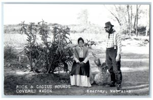 Rock & Cactus Hounds Covered Wagon Kearney Nebraska NE RPPC Photo Postcard