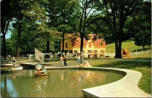 Vtg 3 Men in a Tub & Old McDonalds Farm Storybook Garden London Ontario Postcard