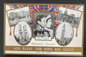 Mint England Souvenir Picture Postcard King George VI Queen Elizabeth Coronation