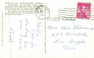 Vintage Postcard 1966 Palms-To-Pines Highway Coachella Valley California CA