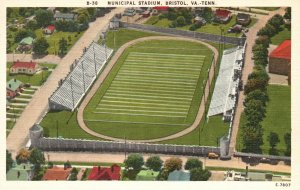 Vintage Postcard Municipal Stadium Bristol Virginia-Tennessee Asheville Post Pub