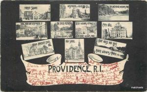 1909 Multi View  Providence Rhode Island Market Brown University postcard 2934