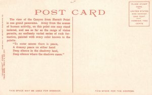Vintage Postcard 1920's Hermit Point Grand Canyon National Park Arizona AZ