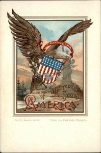 Paul Kohl United States of America Heraldic Shield Eagle c1905 Postcard