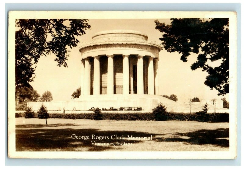 Vintage RPPC Post Card George Rogers Clark Memorial Vincennes, Indiana P19 